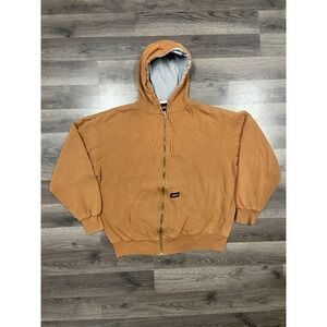 Vintage dickies jacket size XL brown full zip thermal lined hoodie